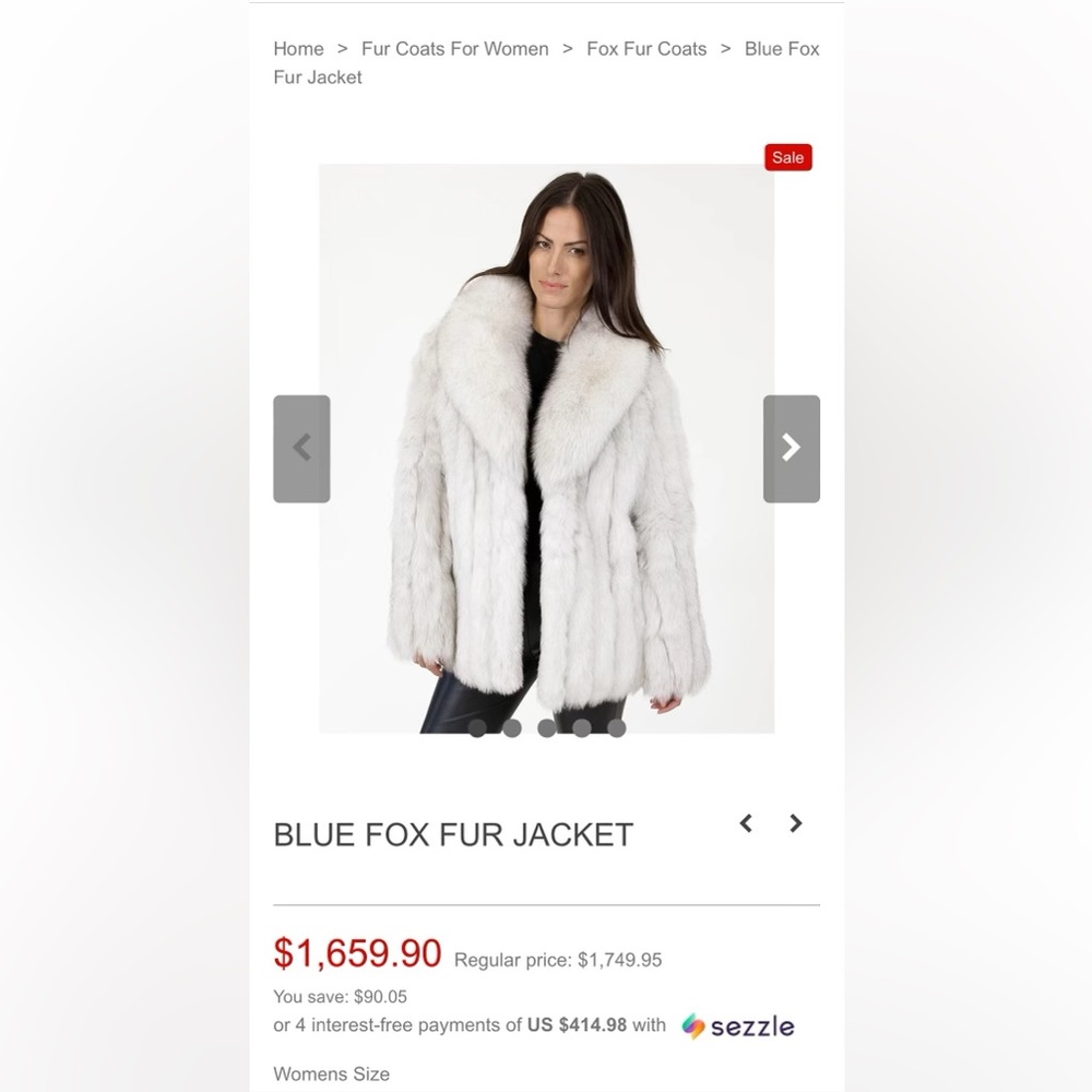 Preloved Vintage Blue Fox Fur jacket , Wedding Blue Fox Fur. Saga Fox.